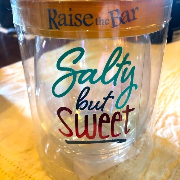 NWT 3/$25 🍄  “Salty But Sweet” Stemless Wine Glass - Picture 1 of 3